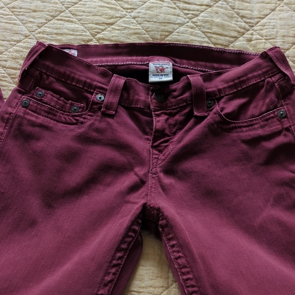 Women's True Religion deep red skinny jeans size 28 - Picture 10 of 10